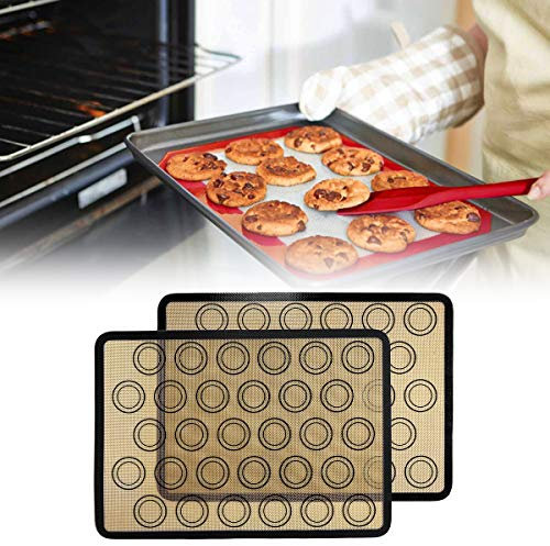 Yuehuam Macaron Teglia da Forno in Silicone Torti Antiaderenti Tortiera Teglia Riutilizzabile Teglia da Forno Liner per Tortiera Forno a Microonde Tostapane