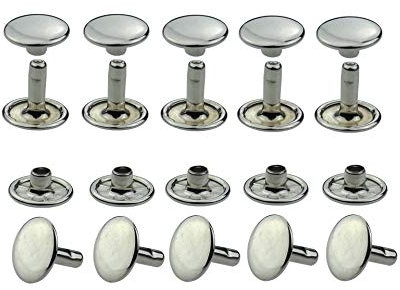 IstaTools - Rivetti cavi, doppia testa, inossidabile, in ottone, 6 mm, 7 mm, 9 mm, 10 mm o 13 mm (50, 6 x 6 mm argento)