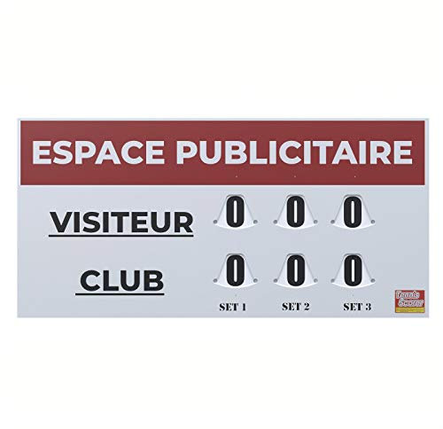Tennis Scorer Tennis Anzeigetafel (120 x 60 cm Großes Modell) – Manuelle Anzeige mit Drehscheiben – Sponsorfläche – PVC | 5 Jahre Garantie Tennis- & Padelclubs