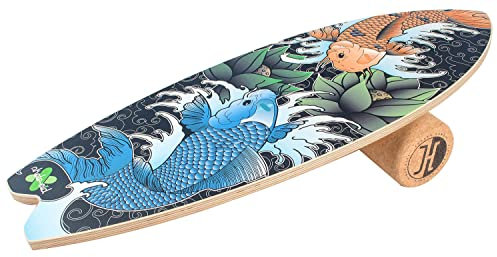 JUCKER HAWAII Skate-AID Balanceboard - Indoor Surf Balance Board für Kinder Erwachsene & Profis - Balance Board Set mit Korkrolle | Unterstütze Kinder in Krisengebieten & Verbessere Dein Gleichgewicht