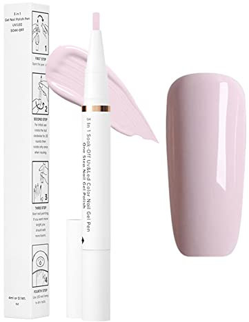 Herbests Nagellackstift, 3 in 1 Nagellack Stift One Step UV Nagellack Nagelgel Lackstift Nail Polish LED Gel Nagellack Pen Soak off Gel Ideal für zu Hause und Professionelle Maniküre DIY Nagel-Kunst