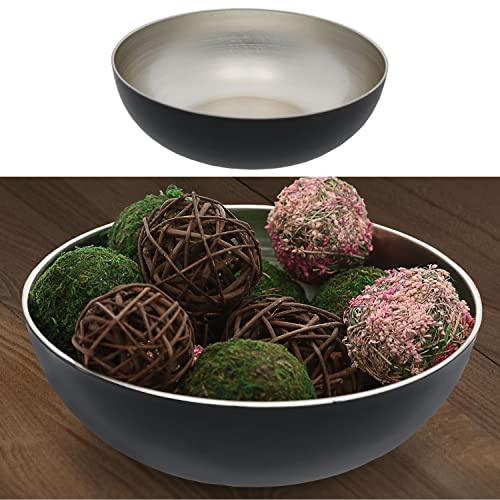 Cepewa Dekoschale │ Ø30cm x H10cm Kunststoff champagner schwarz │ Obstschale rund Tischdeko (1 x rund champagner schwarz Ø30cm)