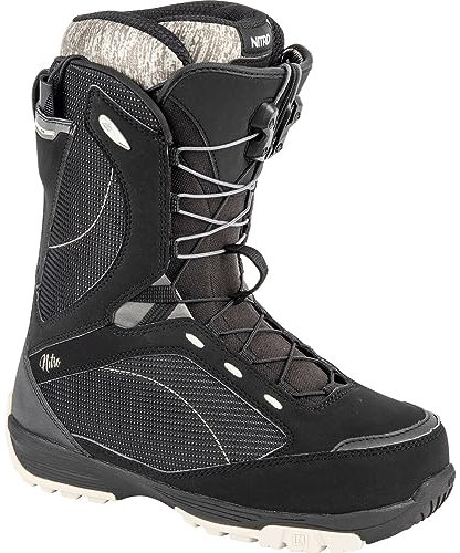 ATOMIC Damen Monarch TLS '24 All Mountain Freestyle Schnellschnürsystem Boot Snowboardboot, Black-Sand, MP 25.5 // EU 39 1/3 // US WMN 8