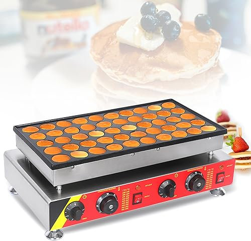 TAHALI Mini máquina Holandesa para panqueques, Fabricante Comercial de Dorayaki, 50 Piezas, Plancha para Muffins eléctrica Antiadherente con Calentamiento Uniforme para panadería