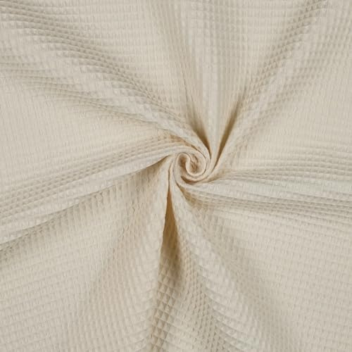 VmG-Store 1m Waffelpique 100% Baumwolle Oeko-Tex KEINE Meterware über 40 Farben zur Auswahl Waffel Stoff (047 I Natural)