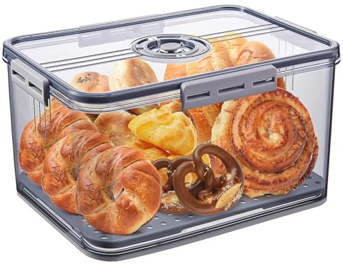 ANYPROLUS Bread Box for Homemade Bread Boxes for Kitchen Counter Airtight, Time Recording Bread Storage Container with Lid, Bread Containers Storage Airtight Loaf Bread Keeper, Large