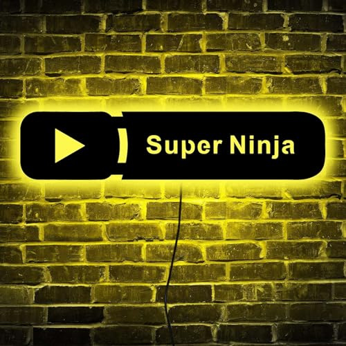 Letrero de neón personalizado de YouTube, letrero de neón con nombre de YouTube, decoración de juegos, regalos de jugadores, regalo para hombre, decoración de influencers de redes sociales