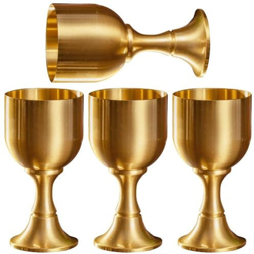 Copa De Cáliz Vintage, 4 Copas De Vino Doradas, Copa De Vino, Copas De Vino, Copa De Vino De Metal, Copa De Licor De Vino, De Chupito para Cocina, Hogar, Bar