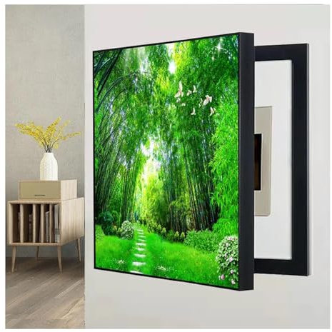 ZLRBN Cache Tableau Electrique, Peinture de Décoration Murale de Salon Bricolage, Décoration Coffret Électrique, Coffret de Protection du Coffret de Compteur (50x70cm)