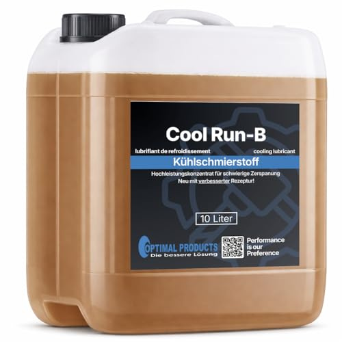 Optimal Products Cool Run-B Lubrifiant de refroidissement 10 l – Lait de forage – Lubrifiant de refroidissement haute performance miscible à l'eau avec une bonne protection contre la corrosion, huile