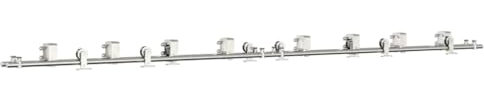vidaXL Kit Binari Porta Scorrevole 366 cm Acciaio Inossidabile Argento