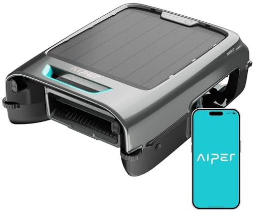AIPER EcoSurfer S2 Solar Pool Skimmer Robot 24/7 Continuous Cleaning, Gray