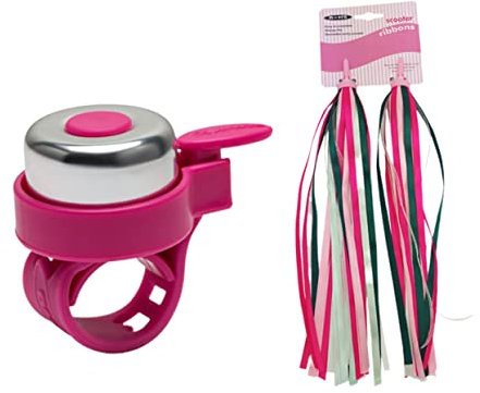 Happyyami 2stücke Klingel-Set Mit Luftschlangen Und Glocken Für Fahrradlenker Kinderfahrradzubehör Rollerzubehör Lenkerklingel-Set Passend Für Kinderfahrräder Und Roller