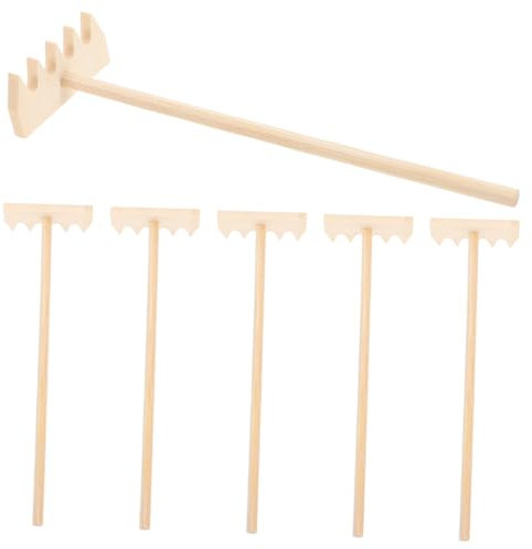 Sosoport Set Di 6 Mini Rastrelli Per Vassoio Di Sabbia Kit Di Strumenti Per La Creazione Di Paesaggi Da Giardino Rastrello Per Sabbia in Miniatura