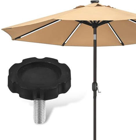 SUPVOX Vite di Serraggio M8 Manopola Nera per Base Ombrellone Ricambi Facili da Installare per Ombrelloni da Giardino Fissaggio Sicuro E Stabile