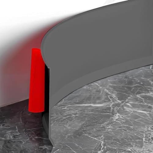 Bocguy Rodapies Autoadhesivo Ancho, Rodapie PVC Adhesivo, Flexible Zocalos Autoadhesivos Pared, Flexible Tira de Transición Decorativa para Cocina, Baño, Dormitorio, Paredes de Salón(Gris,8CM x 3M)