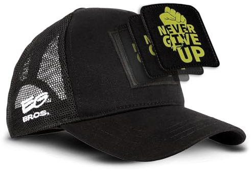 EG BROS Trucker Cap Herren – Mit austauschbarem Logo für individuellen Style – Personalisierbare Mesh-Cap für Männer, Damen & Kinder – Atmungsaktiv, größenverstellbar & perfekt für Sommer & Streetwear