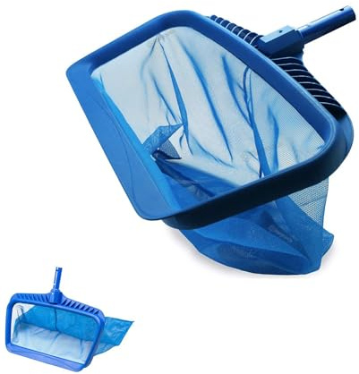 Poolkescher 50 cm mit tiefem feinmaschigem Netz,Laubkescher Pool Reinigung Netz mit robustem ABS Rahmen,Kompatibel mit Ø28mm Teleskopstange,Profi Skimmer Netz für Teich,Whirlpool,Bodenkescher