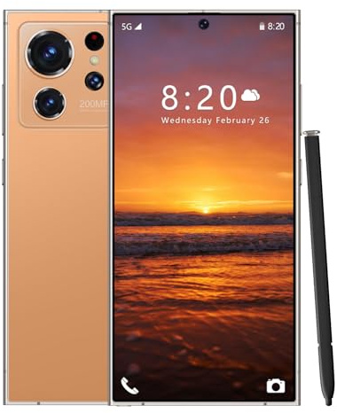 Téléphone portable S25 Ultra avec stylet intégré, 16 Go de RAM, 1 To de ROM, Android débloqué, écran 7,3 pouces, appareil photo zoom 108 Mpx, processeur rapide, batterie longue durée,Orange-1TB