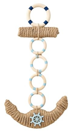 Qianly Adorno Colgante de Pared con Ancla Náutica Y Temática Oceánica para Hotel, Tienda, Dormitorio