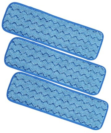 iplusmile Lingettes De Rechange pour Balai en Fibres 3 Pièces 45x14 Cm Microfibre Adhésives Réutilisables Nettoyage Sols Carrelage Bois Marbre Usage Domestique