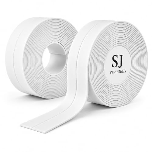 Bath Sealant Strip Self Adhesive 22mm x 3.35m Roll – Waterproof Bathroom Sealant Tape with Sealing Tool – Caulk Strip for Toilet, Bathtub, Shower, Sink, Wall Corner, Kitchen (22mm x 3.35m)