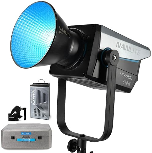 Nanlite FC-720C - Luz de video LED RGBW de 750 W | Foco de estudio a todo color, 2700 K – 12000 K, CRI 96 TLCI 97, soporte Bowens para producción de películas y transmisiones