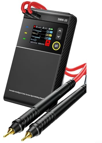 Saldatrice a punti portatile SWM-10 per batterie al litio, saldatrice a batteria 2 in 1 con 5000 mAh, tecnologia a doppio impulso, 1200 A per riparazione in lamiera di nichel e power bank