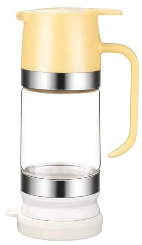 Distributeur de sirop d’érable en verre avec bec S anti-goutte, pot à miel en verre borosilicaté, récipient à miel sans éclaboussures, pour pancakes, gaufres, café ou thé, pour la maison