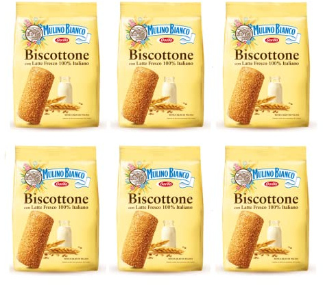 Mulino Bianco Biscottone 6 Confezioni 700 g Biscotti al Burro con Latte Fresco per Colazione e Torte