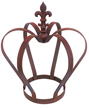 Gartenkrone Edelrost Massiv aus Eisen 40cm x 35cm