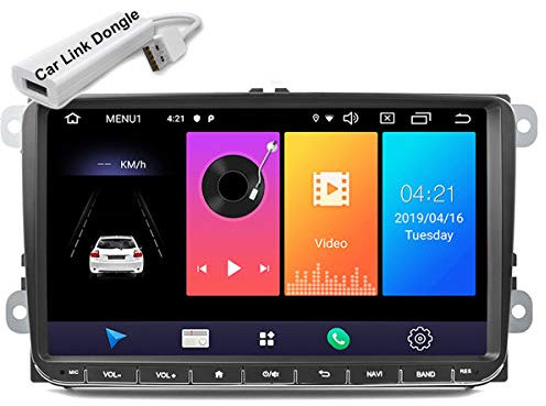 Autoradio 9 pulgadas Reproductor multimedia Audio Estéreo Android Navegación GPS WIFI Espejo Enlace FM Autoradio para V / W Passat Golf MK5 MK6 Jetta T5 EOS POLO Touran Asiento con USB Dongle