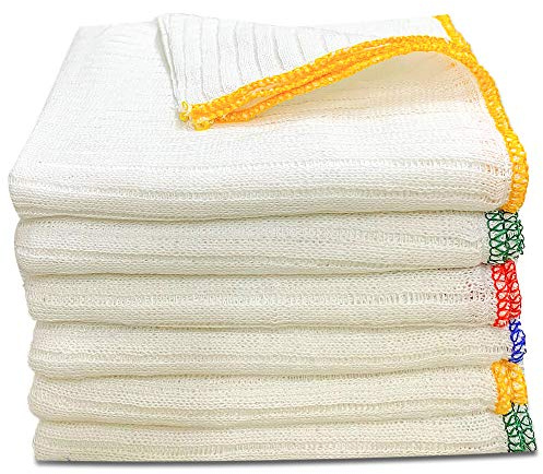 Towelogy® Heavy Duty Cotton Dish Cloths Extra Large SUPER ABSORBENT Cleaning Scrubbing Washing Drying Rags Kitchen Tea Towels Colour Coded Dishcloths MACHINE WASHABLE 38x40cm (Assorted, Pack Of 7)