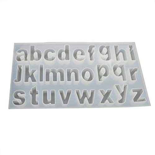 AOIXBCUROC Lowercase Letter Resin Moulds, 26 Resin Alphabet Mould DIY Crystal Epoxy Mold Mirror Handmade Pendant Creative Jewelry Making Mould