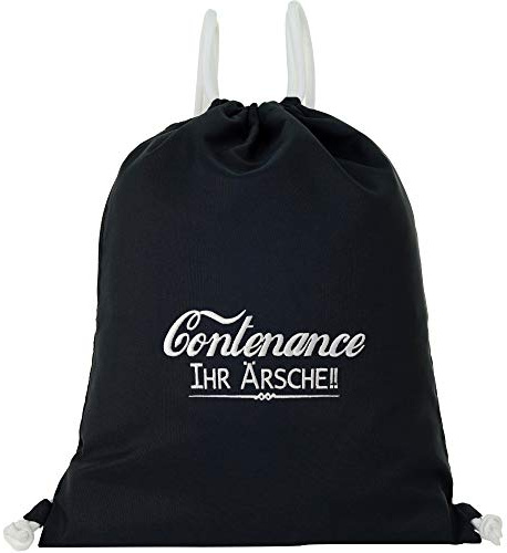EXPRESS-STICKEREI Turnbeutel Rocker |Beutel schwarz wasserdicht Sportbeutel Männer Gymbag Rucksack lustige Beuteltasche | Geschenk Festival Rucksack
