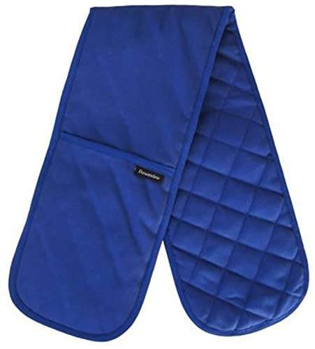 Plain and Simple Quilted Double Oven Glove 100% Cotton in Blue