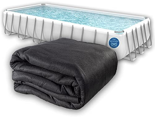 Liner Life LL1224RE Tapis de revêtement de Piscine Hors Sol 3,6 x 7,3 m, Solide et Durable et résistant aux Perforations, matériau géotextile en Polyester, rectangulaire de 3,6 x 7,3 m, Noir