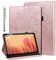GLANDOTU Funda para Huawei Mediapad M5 lite 10 con protector de pantalla y lápiz capacitivo - Soporte para lápiz óptico ultra delgado con función atril Flip Cover PU piel (oro rosa)