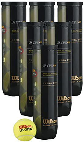Wilson US Open Extra Duty Official Tennis Balls - 6 Sealed Tubes of 4 Balls