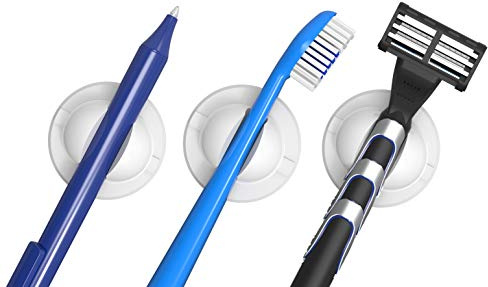Schneider Klick-Fix Universalhalter (Selbstklebende Halterung für Zahnbürsten, Kabel, Stifte uvm. bis max. 150g) 5er Set, Weiß