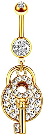 Stfery Bauch Piercing, Bauchnabelpiercing Edelstahl Zirkonia Weiß Sperren Sperren Geschenk für Damen