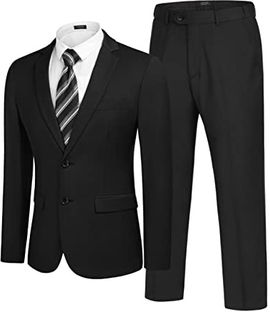 COOFANDY Men's 2 Piece Suits Blazer Classic Fit Suit Set Business Suit Tuxedo Suit for Wedding Prom