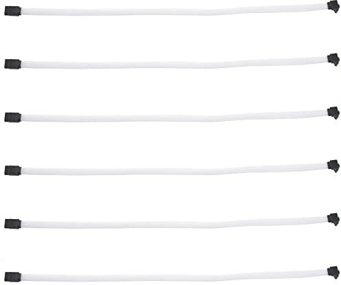 Censous 6piezas 50cm Sata 3.0 III Sata3 Cable de Datos de 7 Cables Ssd 6Gb/S de Ángulo Recto Cable (Blanco)