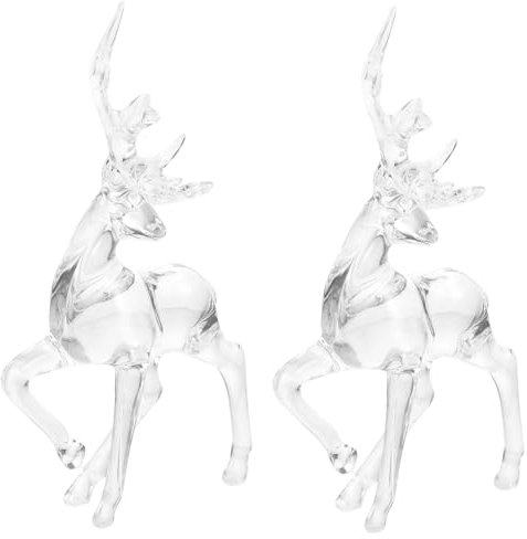 Cabilock 2st Urlaub Baumschmuck Rentier-Figur Rentier Weihnachtsdekoration Sammelfiguren Hirsch Hirschglaskristall Rentierfigur Hirsch-tischstatue Schrankdekore Anhänger Büro P.s Plastik