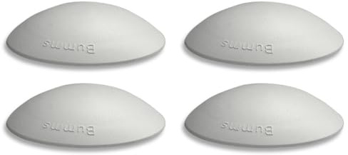 Bumms Türstopper für Boden und Wand Grau selbstklebend ohne bohren [4 Stück] - Ø 60 mm - Wandpuffer für Wandschutz aus Gummi - Türpuffer für Türanschlag, Türgriffschutz bei Wänden