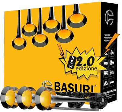 Baby Shark 2.0 | Clacson 12-24 Volts | Musicale Trumpet Klaxon Basuri | 130 Db 18 Melodies | Super Potente Per Camion,Trattore,Agricolo,4x4,Jeep,Bus, Auto,Voiture