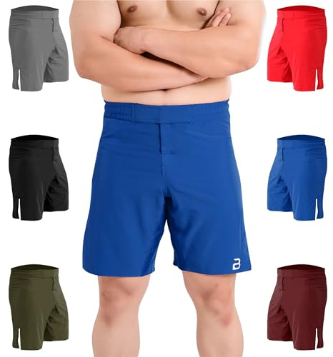 2BOLD MMA Shorts Men’s BJJ, Grappling, JIU-Jitsu, NO-GI Cross Training Muay Thai, Boxing, Gym Trunks (US, Alpha, Small, Regular, Regular, Blue)