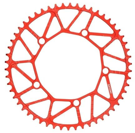 wanhaoaony Fahrradkettenblätter Klappfahrrad schmale breite Zähne 130BCD Kettenblatt 46 48 50 52 56 58T Kettenrad Aluminiumlegierung BMX Fahrrad Kurbelgarnitur Kettenblatt (Color : 54T red)