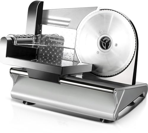 ylpddmm Affettatrice Elettrica Professionale da Casa, Diametro 19cm, per Tagliare Alimenti, Carne, Formaggio, Pane, spessezza da 1 a 15 mm,Affettatrice Elettrica,Affettatrice Piccola,220V