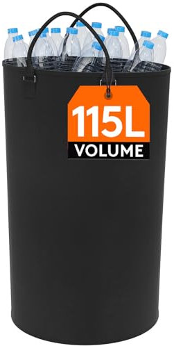 Lifewit Panier a Linge Pliable 115L, Corbeille a Linge avec Poignée Robuste, Grand Sac Linge Sale Faciles à Transporter, Bac a Linge pour Vêtements, Serviettes, Couvertures, Jouets, Noir